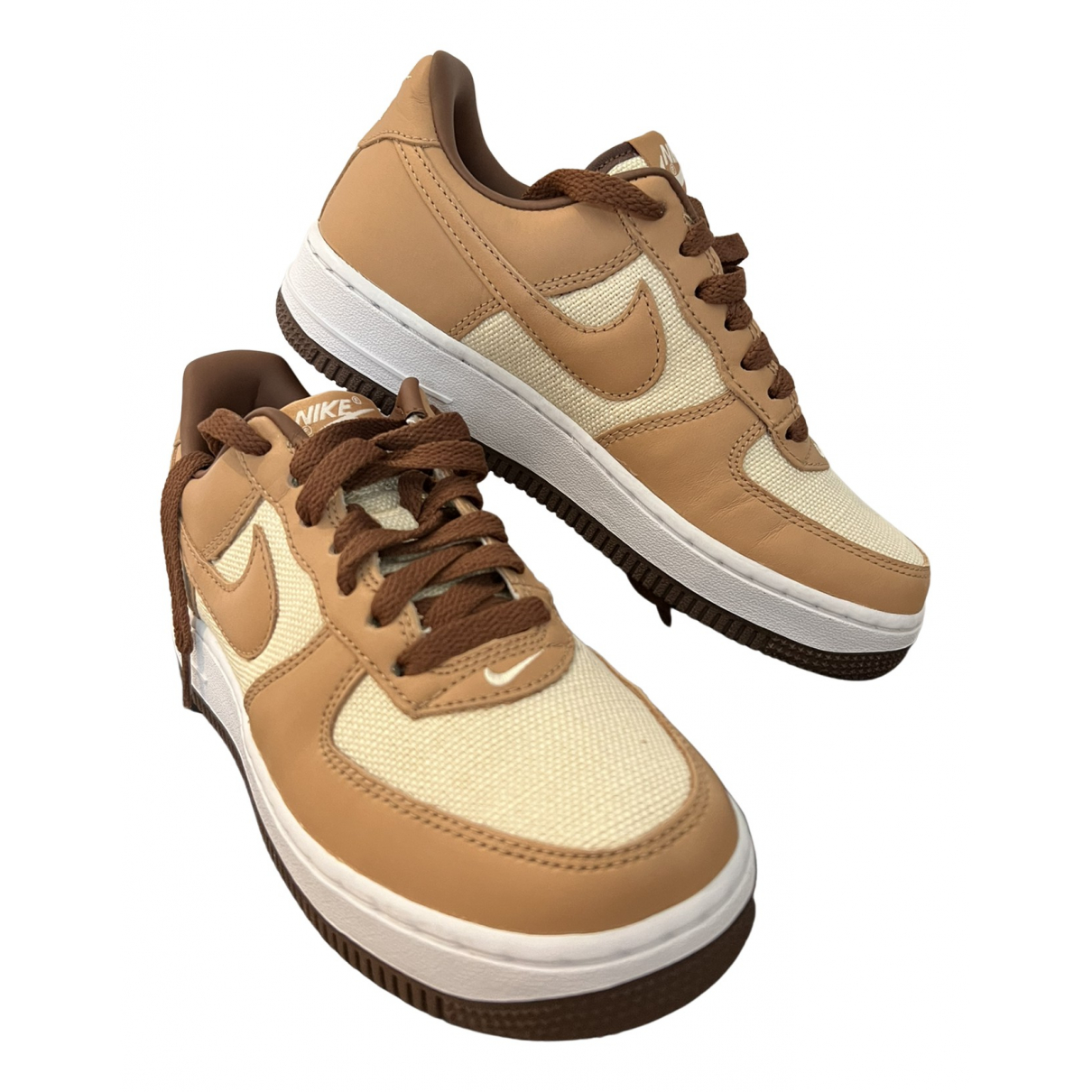 Air force 1 leather trainers Nike Brown 
